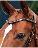 Passier Gebogen Lakleren Frontriem met Strass Stenen