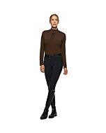 Cavalleria Toscana Tech Wool Laser Cut Zip L/S Training Shirt Brown