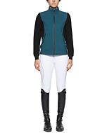 Cavalleria Toscana Dames Jack Jersey and Tech Knit Honeycomb Zip Petrol