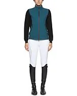 Cavalleria Toscana Dames Jack Jersey and Tech Knit Honeycomb Zip Petrol