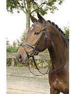 Harry's Horse Hoofdstel Luxe zwart / wit gecombineerd