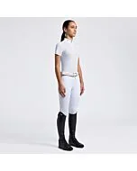 Cavalleria Toscana Girl's S/S Competition Shirt with CT logo - White