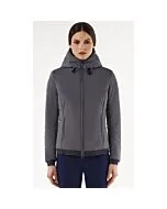 Cavalleria Toscana Nylon Hooded Jacket with Pattern Fleece Black