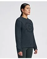 Cavalleria Toscana Women's Fleece Crew Neck Pullover -Navy