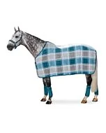 Eskadron Dralon Deken Check Soft Grey-Tealblue