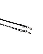 Eskadron Duralastic Halstertouw met paniekhaak Platinum Pure Zwart/Wit