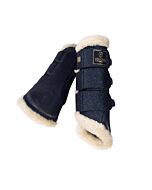 Eskadron Heritage Tendon Boots Glitter Mesh FauxFur Navy
