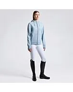 Cavalleria Toscana Women's Hoodie with central zip - Blue Fog