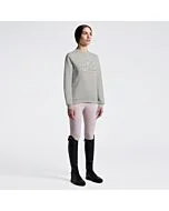 Cavalleria Toscana Women's Crew Neck Sweater with Floral Embroidery - Belgian Block