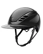 ABUS Pikeur Rijhelm AirLuxe Chrome Long Visor - Shiny Black