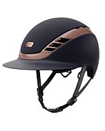 ABUS Pikeur Rijhelm AirLuxe Supreme Long Visor - Midnight Blue & Rose Gold