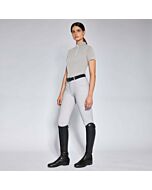 Cavalleria Toscana Jersey S/S Training Zip Polo Light Grey