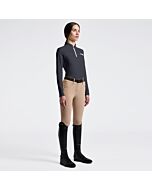 Cavalleria Toscana Dames Trainings Polo / Lange Mouw - Charcoal