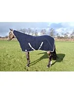 QHP Deken Wol Sheepy Hood Navy Grijs