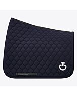 Cavalleria Toscana Circular Quilted Jersey Saddle Pad Navy Wit CT logo