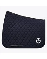Cavalleria Toscana Circular Quilted Jersey Saddle Pad Navy Wit CT logo