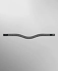 Passier Gebogen Frontriem met Grote Strass Stenen 