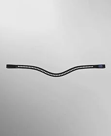 Passier Gebogen Frontriem met Grote Swarovski Stenen in Clear Crystal