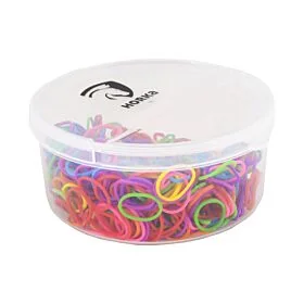 Horka Invlecht Elastiekjes Multicoulor in Bakje