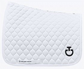Cavalleria Toscana Circular Quilted Jersey Saddle Pad Wit CT logo 