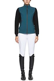 Cavalleria Toscana Dames Jack Jersey and Tech Knit Honeycomb Zip Petrol