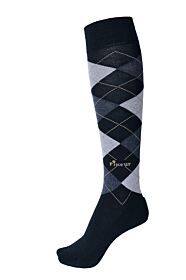 Pikeur Kniekousen Ruit Navy / Antraciet / Grijs 