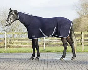 QHP Deken Wol Sheepy Hood Navy