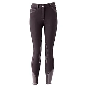 Premiere rijbroek Daisy II kinderen stoffen kniestukken Black Denim