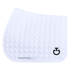 Cavalleria Toscana Jumping zadeldek with Circle Quilting - Wit - Zwart Logo