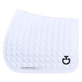 Cavalleria Toscana Jumping zadeldek with Circle Quilting - Wit - Zwart Logo
