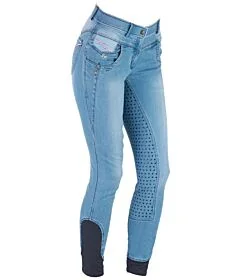 Easy Rider Denim Rijbroek Tess Full Grip Dames