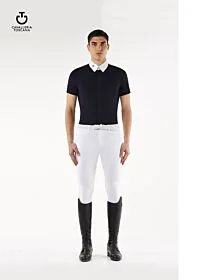 Cavalleria Toscana Technical Piquet Effect Jersey Competition Polo with Piping Inserts Heren