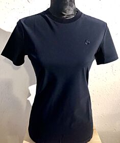Cavalleria Toscana Perforated Jersey T-shirt with side zip pocket Navy