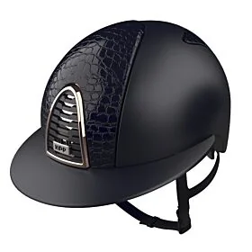 Kep Italia Rijhelm Cromo 2.0 Polo Visor Textile Blue / Front and rear panels Cocco Style blue Leather 