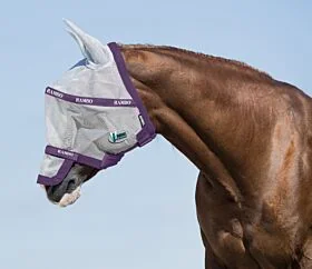 Rambo Flymask Plus Vamouse Silver & Plum 