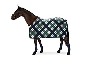 Eskadron Fleece Deken Ruit Navy / Wit / Seapine Green 