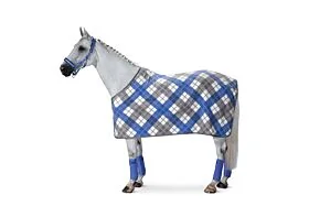 Eskadron Fleece Deken Ruit Atlantic Blue / Marshmellow / Silver Pearl