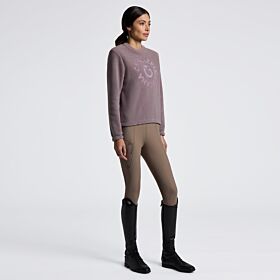 Cavalleria Toscana Women's Fleece Crew Neck Pullover - Grape Shake
