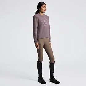 Cavalleria Toscana Women's Fleece Crew Neck Pullover - Grape Shake