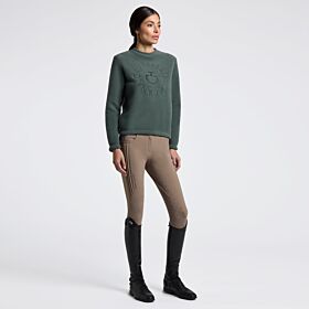 Cavalleria Toscana Women's Fleece Crew Neck Pullover - Jungle Green