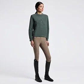 Cavalleria Toscana Women's Fleece Crew Neck Pullover - Jungle Green
