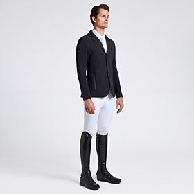 Cavalleria Toscana Men's Revolution Light Tech Knit Zip Riding Jacket - Black