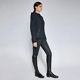 Cavalleria Toscana Women's Perforated Jersey Hooded Softshell Jacket Navy