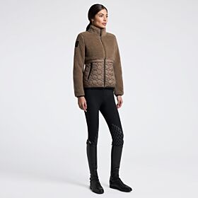 Cavalleria Toscana Women's Fleece and Nylon Zip Jacket - Walnut