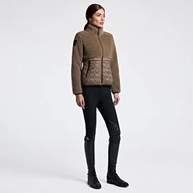 Cavalleria Toscana Women's Fleece and Nylon Zip Jacket - Walnut