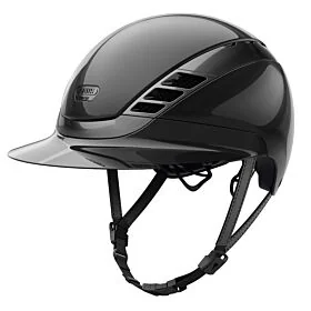 ABUS Pikeur Rijhelm AirLuxe Chrome Long Visor - Shiny Black
