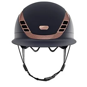 ABUS Pikeur Rijhelm AirLuxe Supreme Long Visor - Midnight Blue & Rose Gold