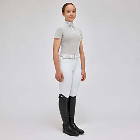 Cavalleria Toscana Team S/S Zip Wedstrijd Shirt Girl - Light Grey