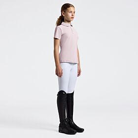 Cavalleria Toscana Girl's Training Polo with Embroidery  - Violet Ice