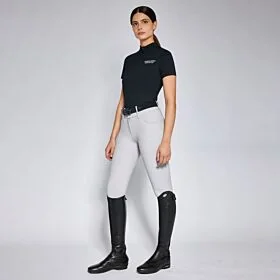 Cavalleria Toscana Jersey S/S Training Zip Polo navy